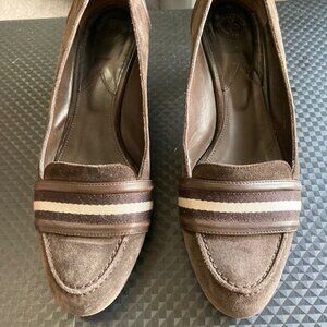 BALLY Tasha Women's Dark Brown Bovine Suede Court Heel Pump Shoes US Size 7.5